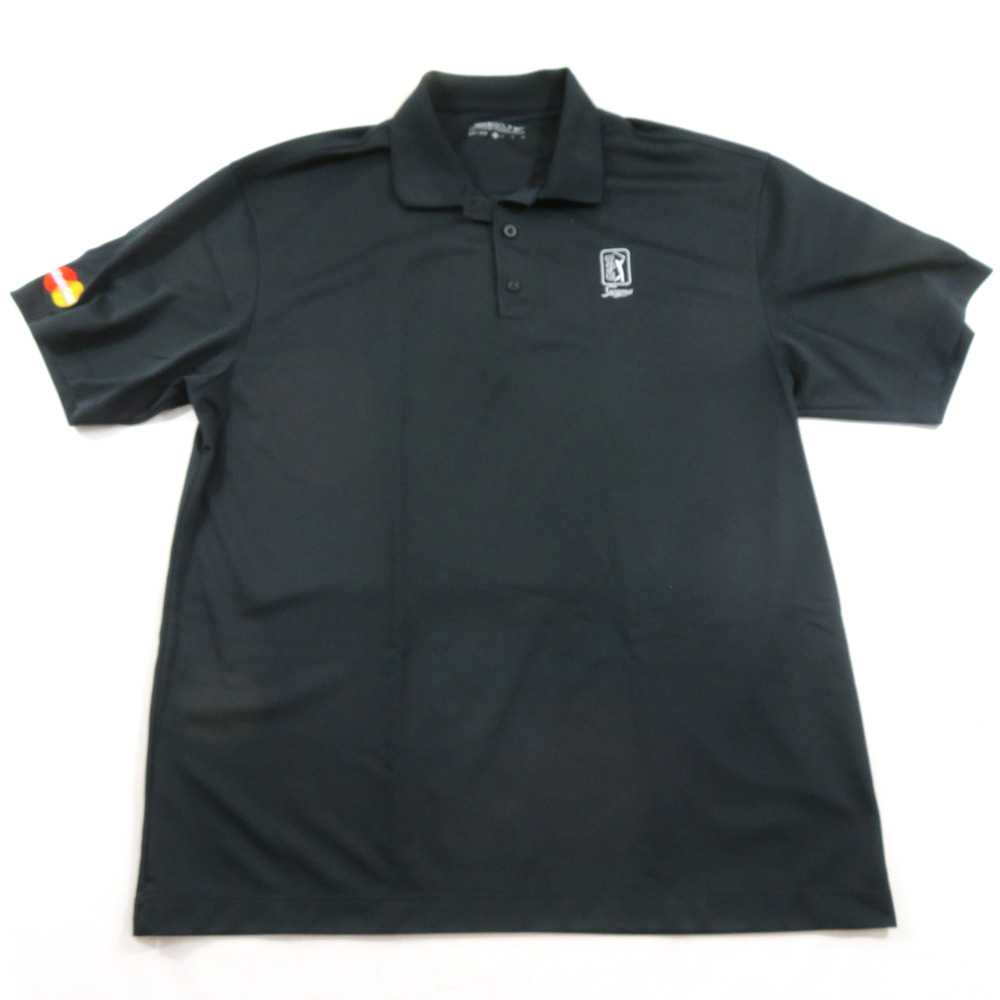 Nike Dry Fit TPC Sawgrass Polo Golf Shirt Black White Sz XL